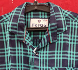 Men's Long Sleeve Printed Checked Shirt